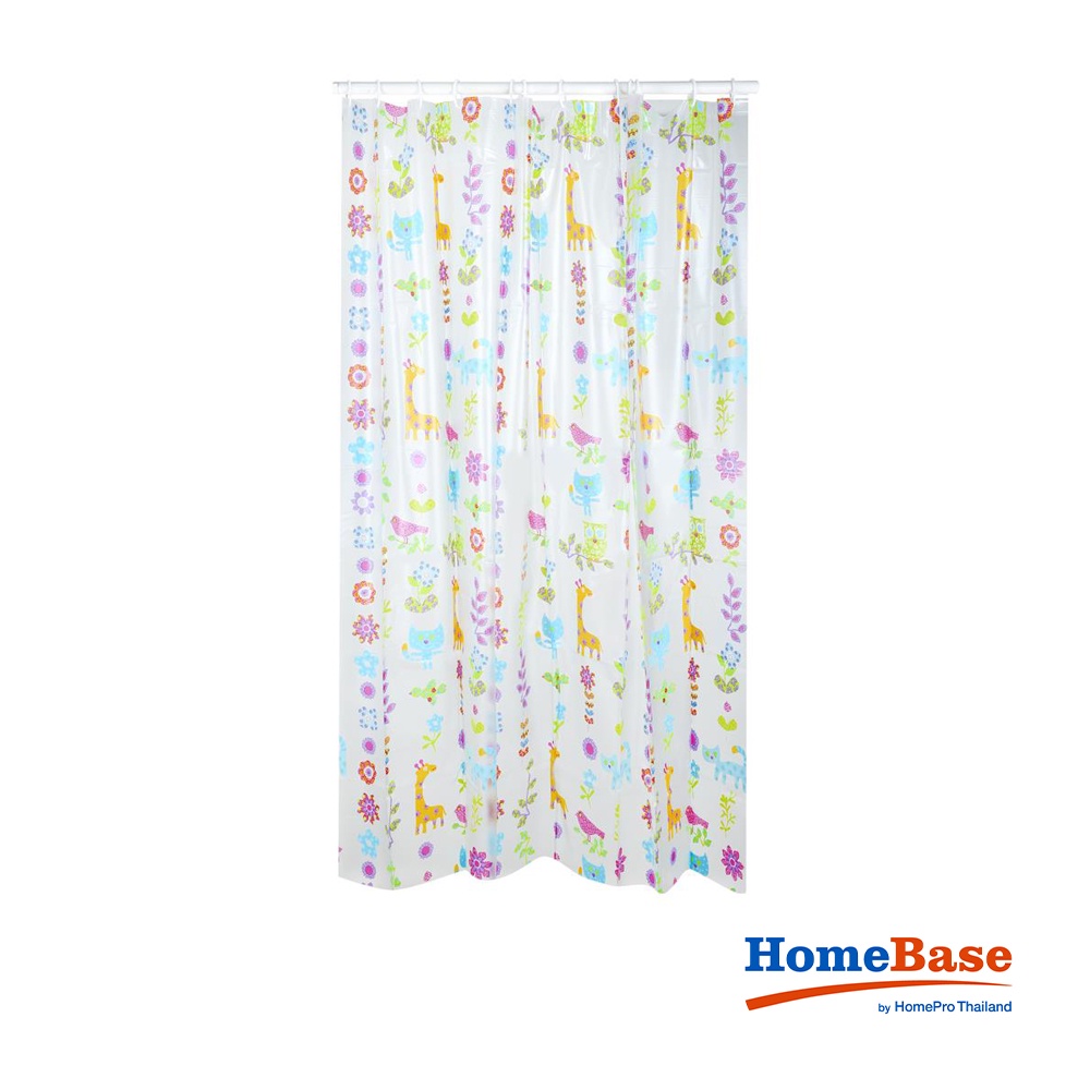 HomeBase MOYA Rèm tắm bằng PVC PV1019A W180xD0.1xH180 Cm màu trắng