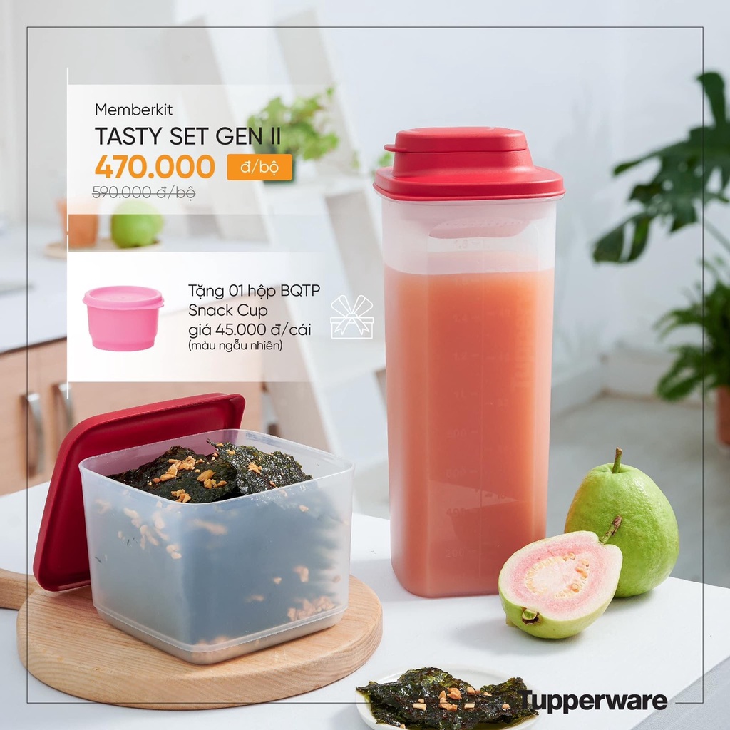 Bộ bình đựng nước Memberkit Tasty Set Kèm Lọc Chặn TẶNG 1 hộp Snack Cup trị giá 45k/hộp