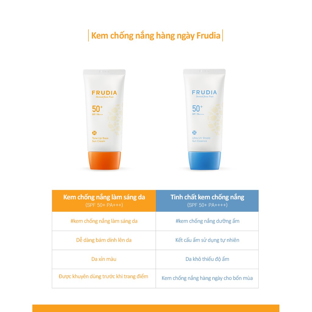 [Tặng 88k] Kem Chống Nắng Làm Trắng Sáng Da Frudia Tone-Up Base Sun Cream 50+ SPF/PA+++ 50g