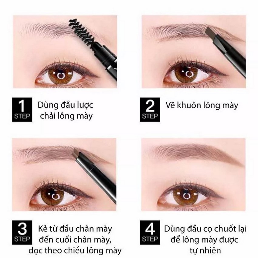 Kẻ mày nội địa trung 2 đầu chì kẻ mày phẩy sợi tiện dụng bền màu không thấm nước DANA