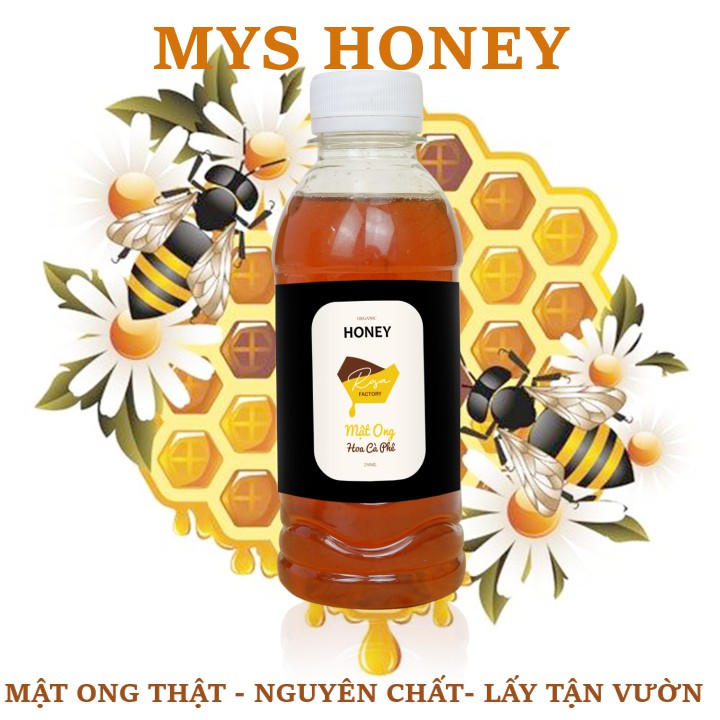 Mật ong thật, BỘ 2 CHAI mật ong nguyên chất tổng 500ml Mys Honey