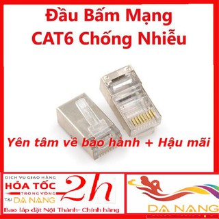 --sale000 **TRỢ GIÁ 2021** Đầu bấm dây cáp mạng RJ45 CAT6 Chống nhiễu (bán lẻ từng hạt)