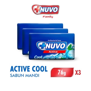 Image of NUVO ACTIVE BAR SOAP ACTIVE COOL 76GR x 3