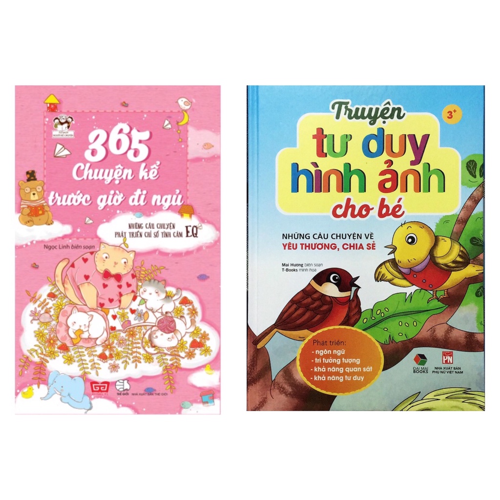 Sách-Combo Truyện tư duy hình ảnh cho bé +365 Chuyện Kể Trước Giờ Đi Ngủ,Những Câu Chuyện Phát Triển Chỉ Số Tình Cảm EQ