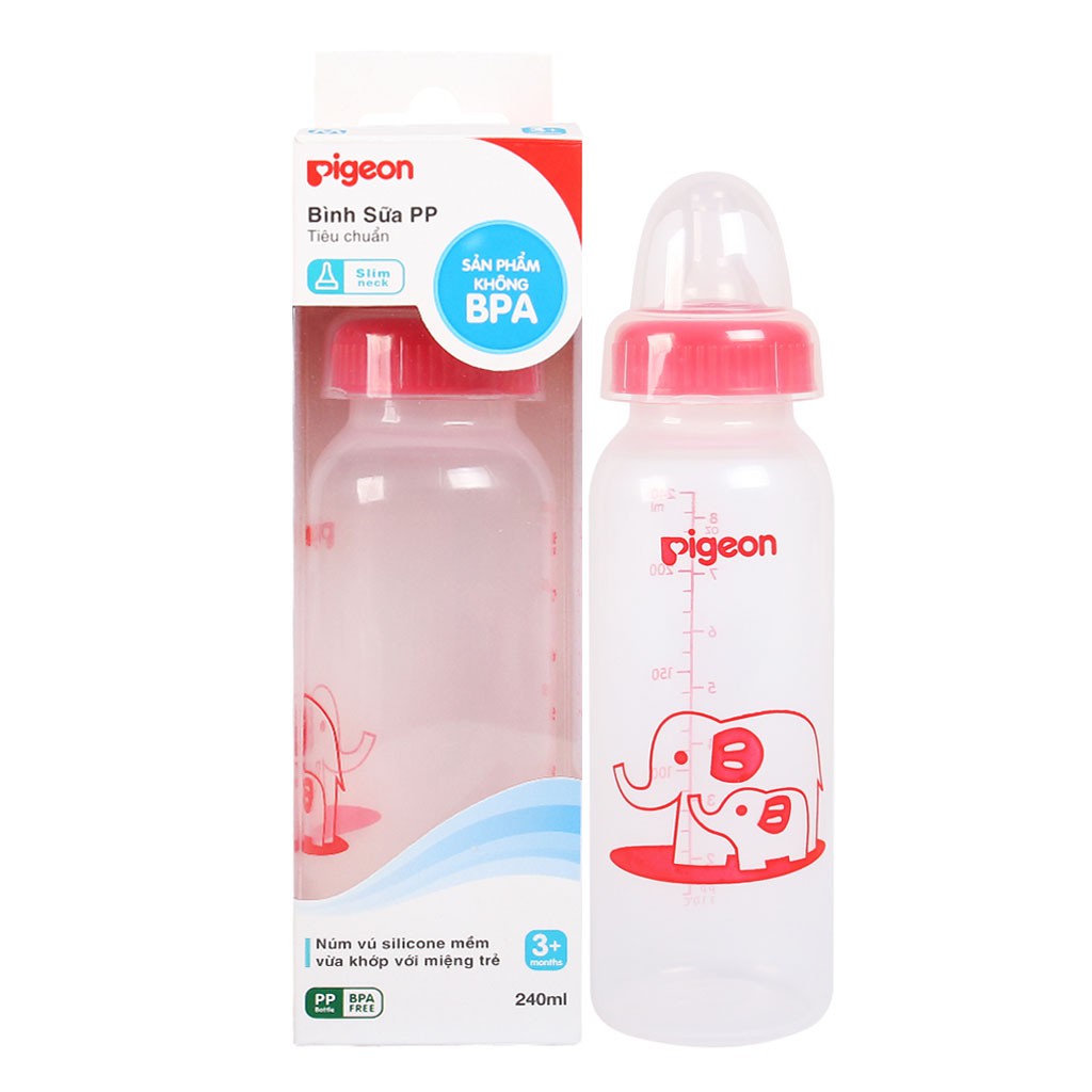 [CHÍNH HÃNG] Bình Sữa PP Tiêu Chuẩn Pigeon 240ml