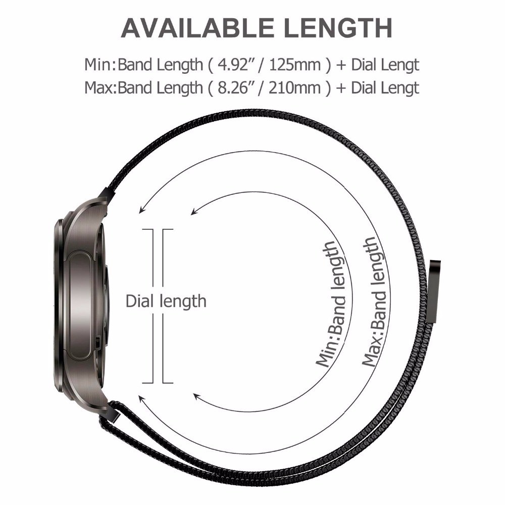 Dây đeo đồng hồ thay thế cho Samsung Gear S2 Classic S3 18mm 20mm 22mm 24mm