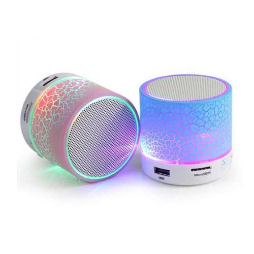 Loa bluetooth mini có đèn LED nhiều màu nháy theo nhạc, cầm tay nhỏ gọn, hỗ trợ USB/FM/AUX/thẻ nhớ TF | Loa mini cầm tay