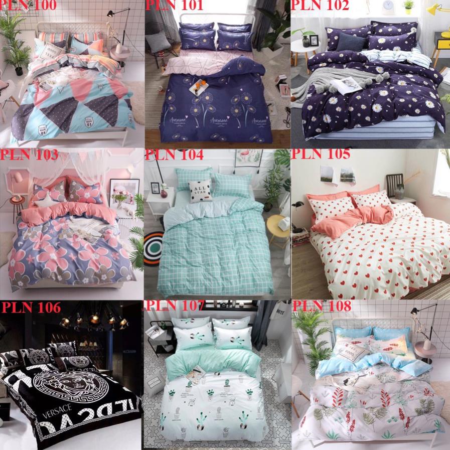 BỘ CHĂN GA GỐI POLLY NHẬP XANH TÍM THAN 1 MÀU VÀ MÀU GHI M4/M6/M8