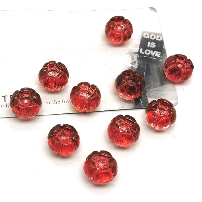 5 trái bí ngô lớn 14*14mm chất liệu thủy tinh nguyên liệu làm trâm làm trang sức cosplay cổ phục