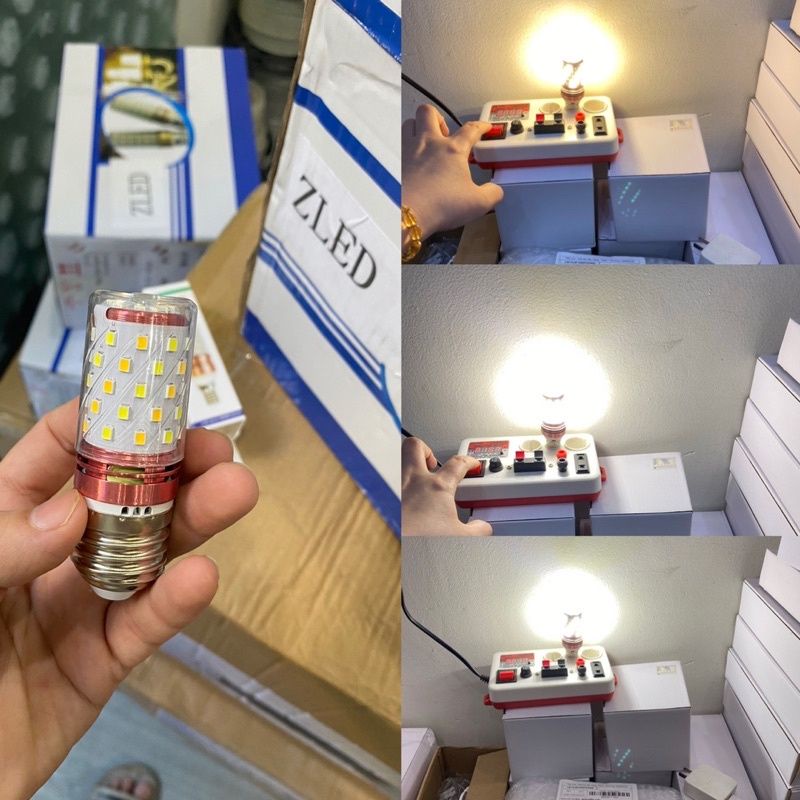 Bóng đèn led trái bắp 12W 3 chế độ ánh sáng có đui e14 và e27
