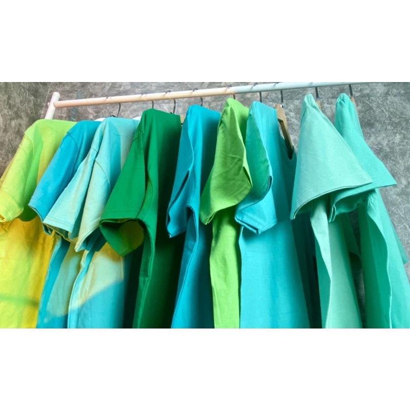 ÁO THUN CỘC TAY COTTON 100% / MÃ MÀU XANH DẠ QUANG / 5H1T STATION