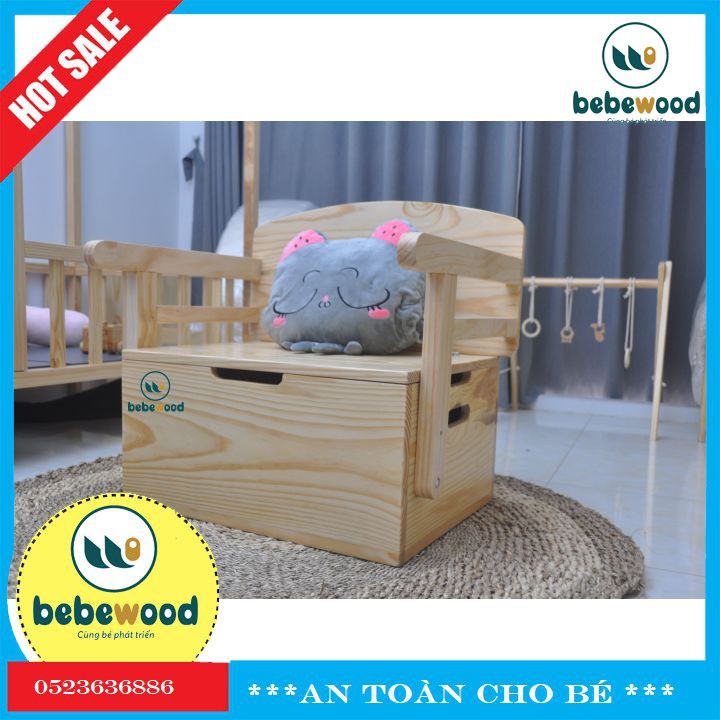 Bàn Ghế Học 3 Chức Năng Bằng Gỗ Tự Nhiên An Toàn Cho Trẻ - bebewood