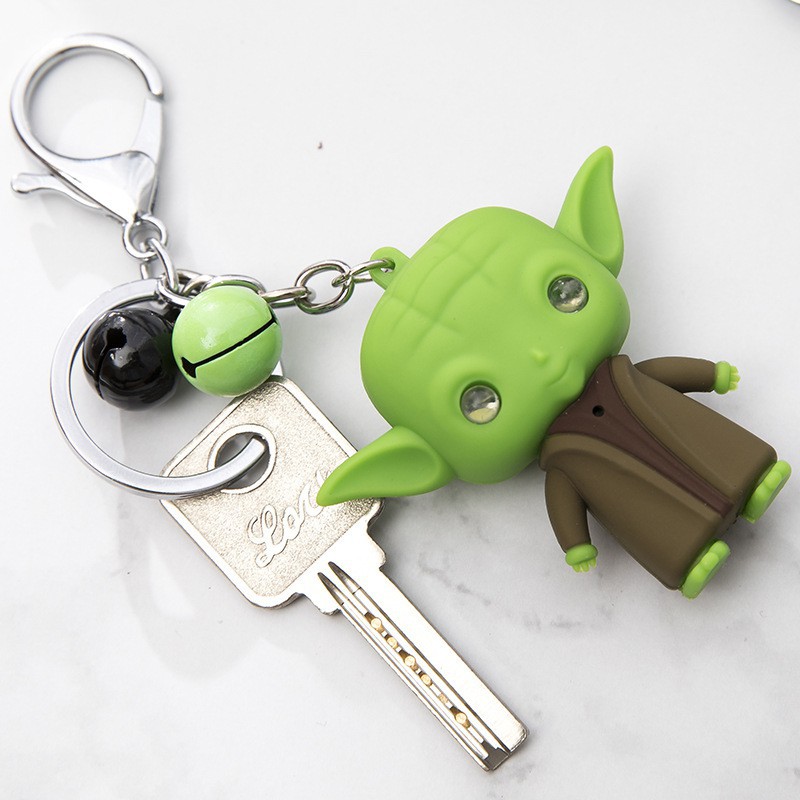 Móc khóa Star War người tai xanh phát sáng đèn Led có âm thanh