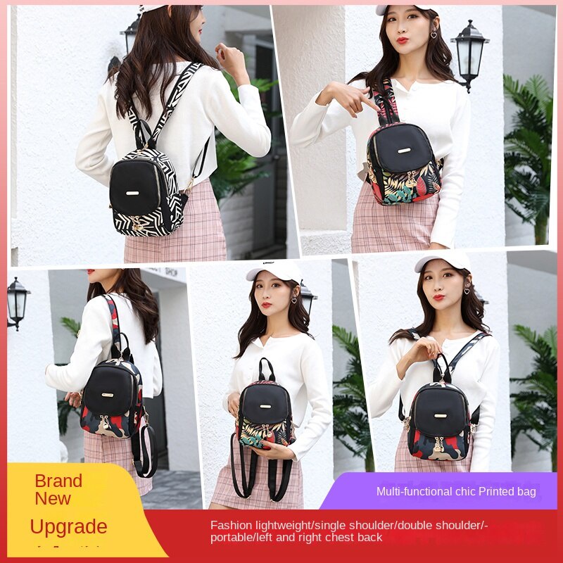 Ba Lô Vải Oxford Mini Thiết Kế Nhiều Ngăn Phong Cách Cổ Điển Thời Trang Cho Nữ