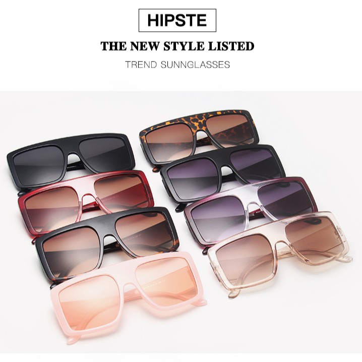 Kính Mát Gọng Vuông Chống Tia Uv400 Phong Cách Châu Âu Thời Trang Cho Nữ