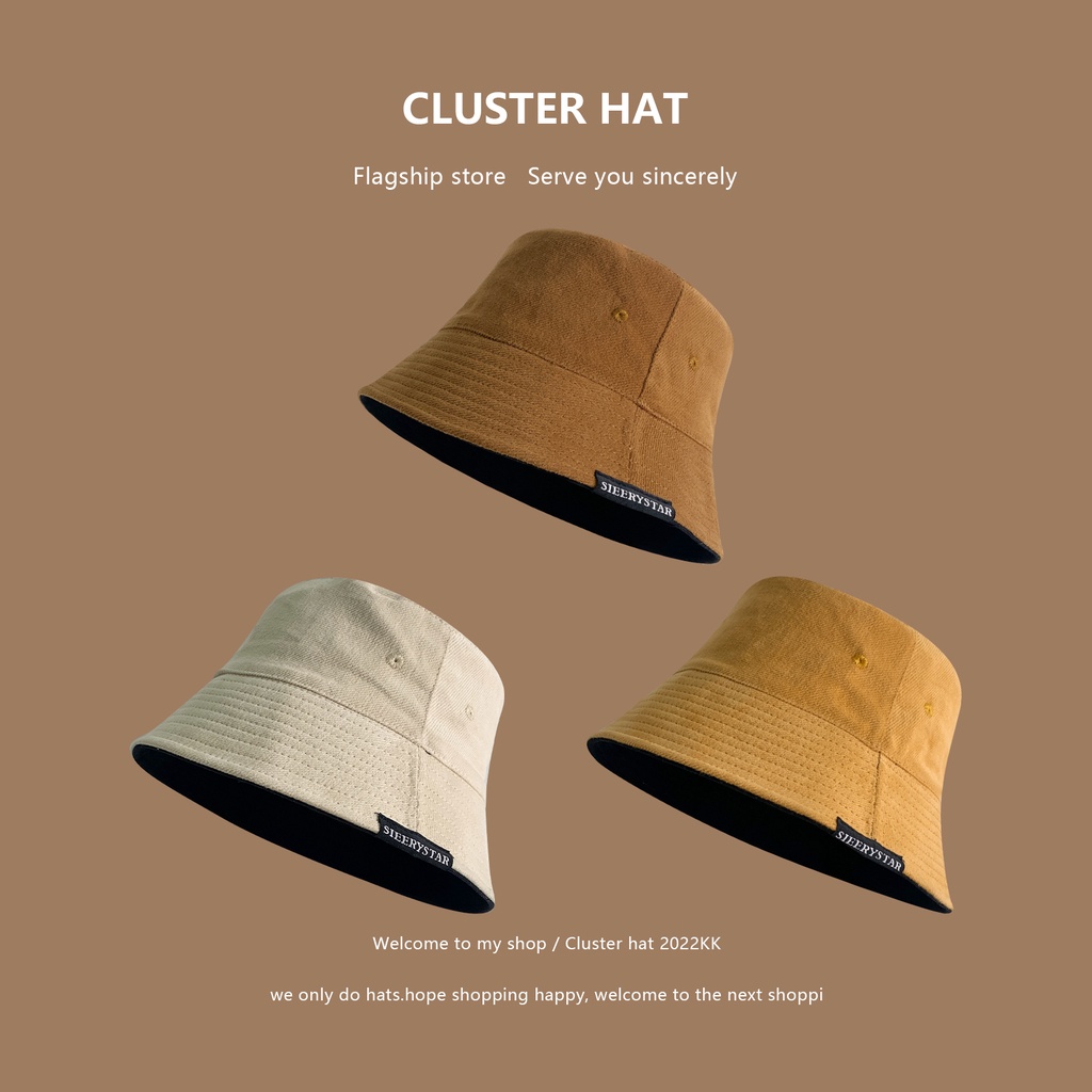 Mũ Tai Bèo Hai Mặt Màu Sắc Đơn Giản Phong Cách Hàn Quốc Dễ Phối Đồ Thời Trang Xuân Thu Cho Nữ