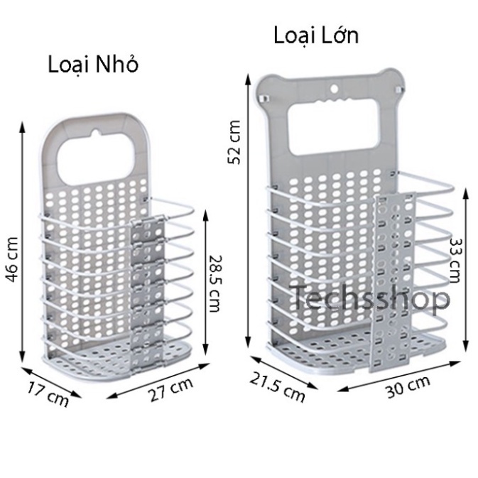 ♥️FREESHIP♥️ Rổ Đựng Quần Áo Xếp Gọn - Giỏ Để Đồ Đa Năng Có Thể Gấp Gọn - Kèm 2 Móc Dán Treo khogiadunghadong (LH3)
