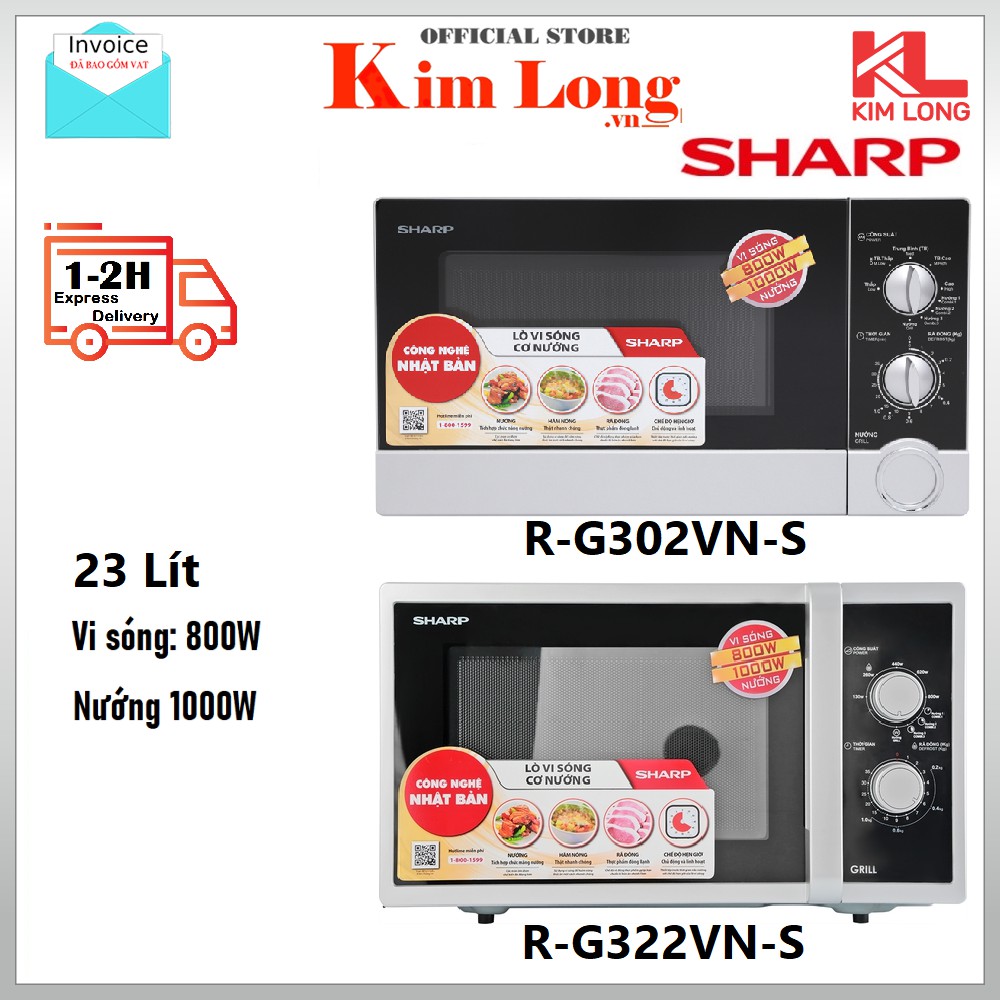 [Hỏa tốc HCM] Lò Vi Sóng Cơ Có Nướng Sharp 23 Lít Viba 800W Nướng 1000W - Bảo hành 12 tháng Chính Hãng