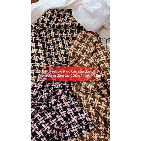 Dạ tweed cao cấp dày dặn đanh đẹp 200k/2m khổ 1,5