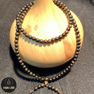 Vòng chuỗi hạt đeo tay Trầm Hương đen Ấn Độ 6mm 108 hạt cao cấp, thơm nồng vĩnh viễn