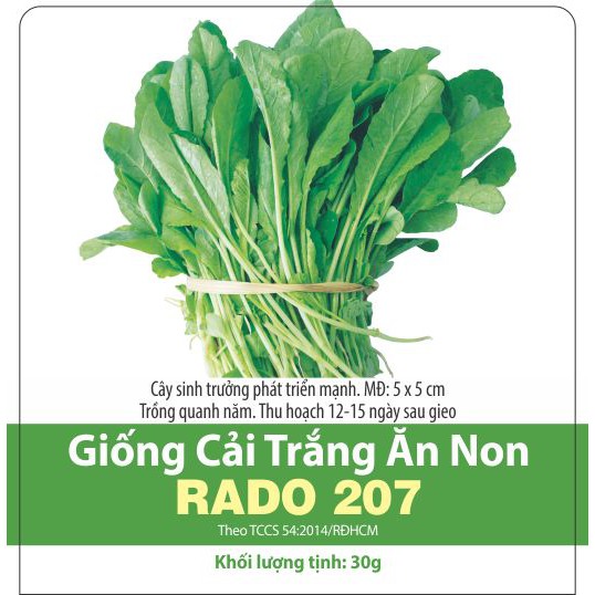 Hạt Giống Cải Trắng Ăn Non (RADO207) 20gr