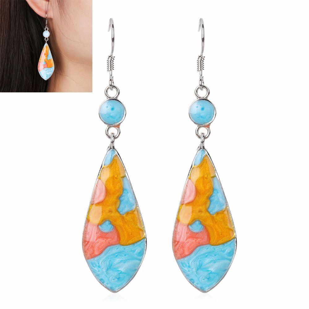 1 Đôi Bông Tai Đá Opal Thời Trang