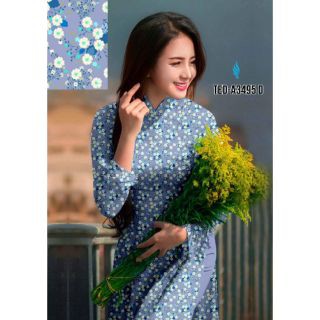 Vải áo dài hoa 3d