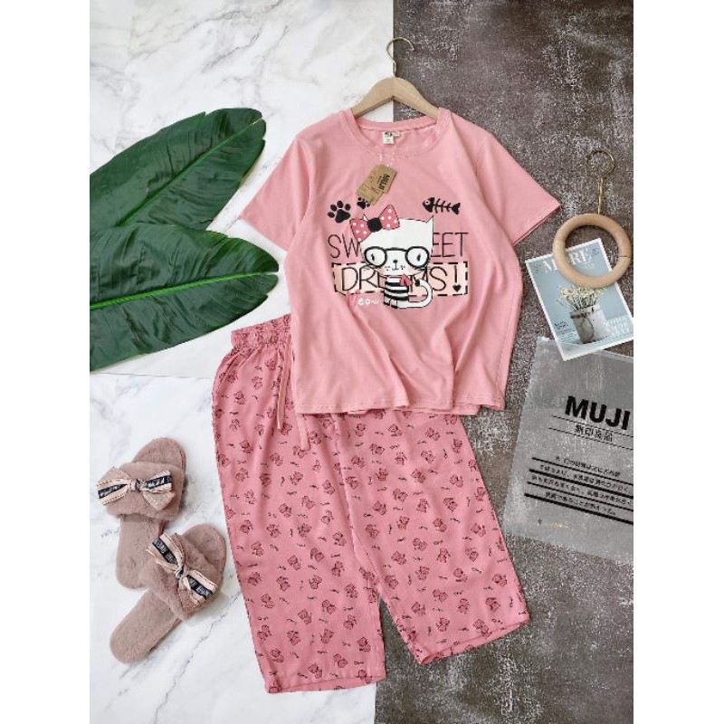 Bộ mặc nhà nữ cotton đẹp