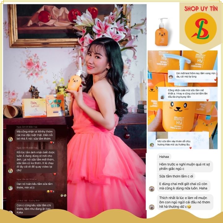 Sữa tắm gội cho bé, dầu gội thảo dược MINHY, sữa tắm gội toàn thân làm mềm da và không cay mắt bé 250ml NPP Songliemshop
