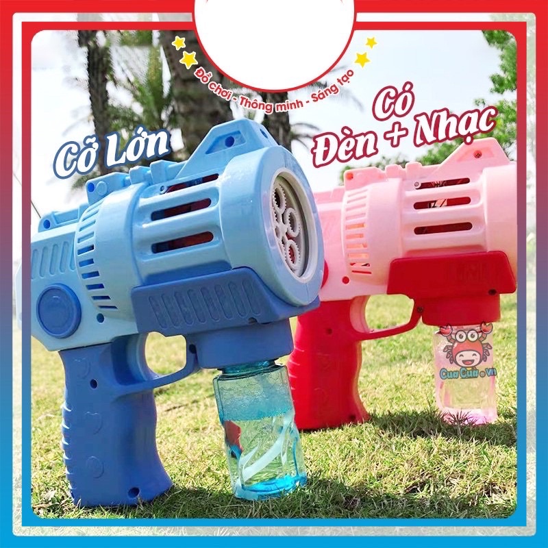 Súng bắn bong bóng xà phòng 32 nòng chạy bằng pin siêu mạnh nhiều màu an toàn cho bé