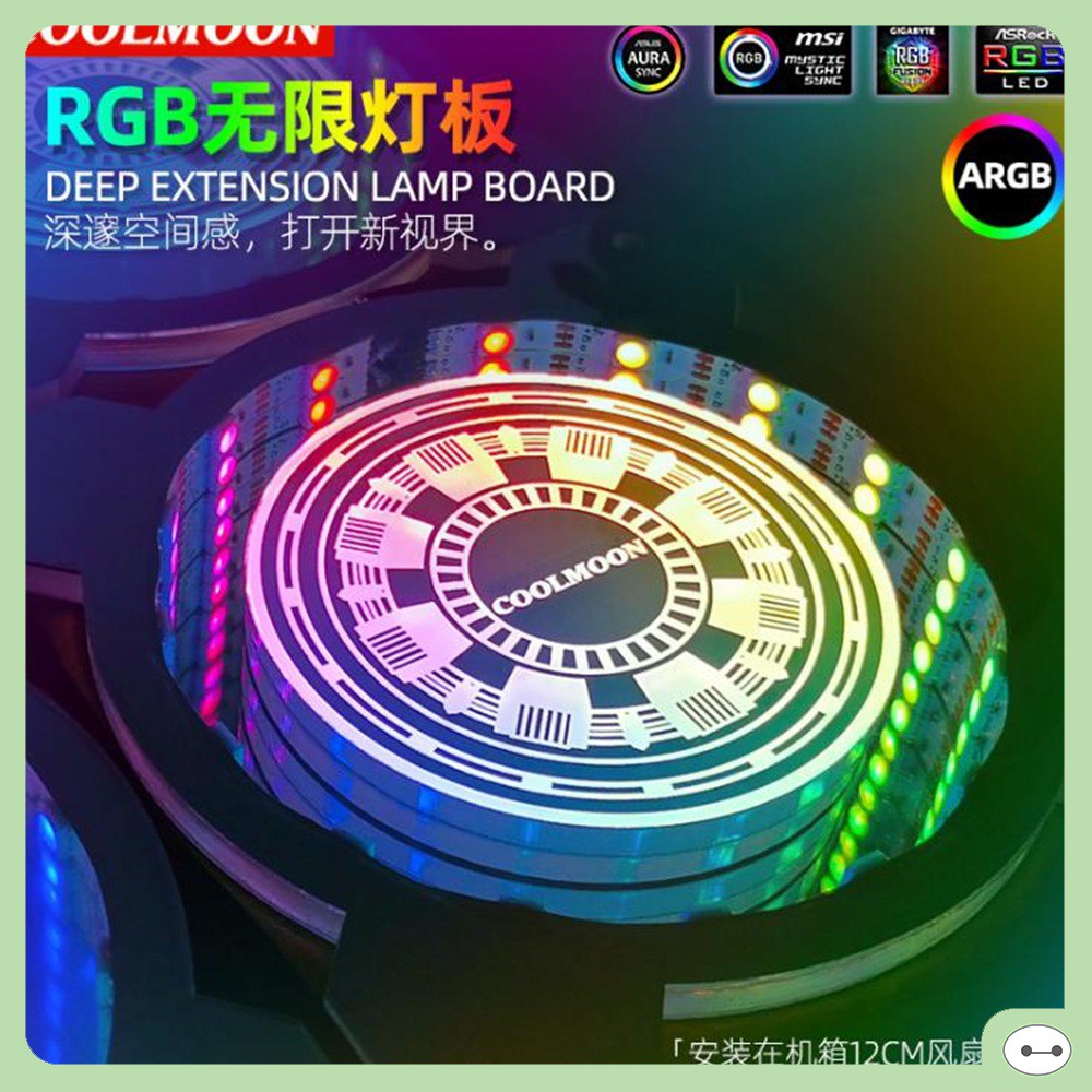 ỐP QUẠT RGB COOLMOON LÒ PHẲN ỨNG VÔ CỰC