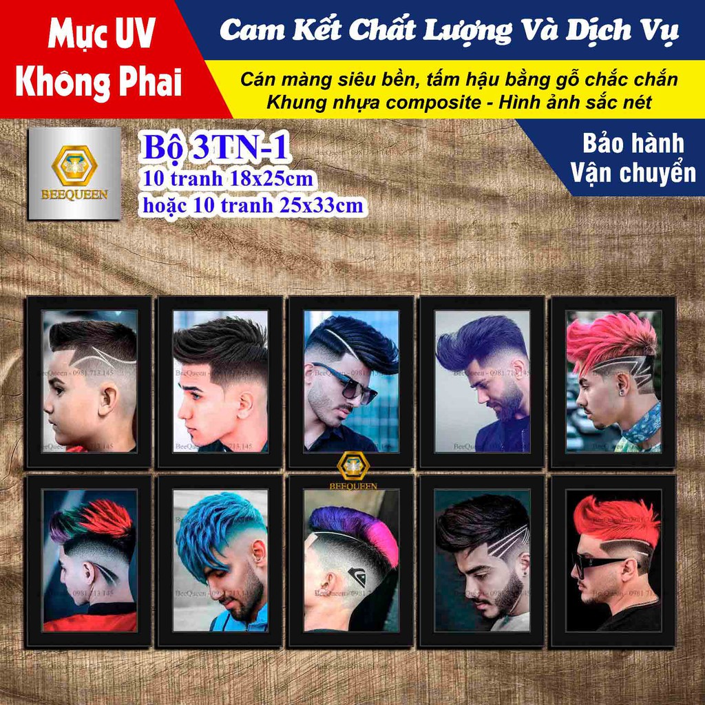 10 Khung Tranh 19x25cm Treo Tường Cho Barbershop - Tiệm Cắt Tóc | 3TN1