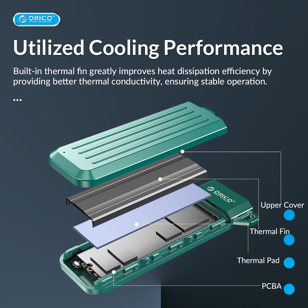 Vỏ đựng ổ đĩa cứng ORICO M2 SSD NVMe USB Type C Gen2 10Gbps PCIe SSD M.2 NVMe M.2 SATA ngff 6Gbps(MM2C3)