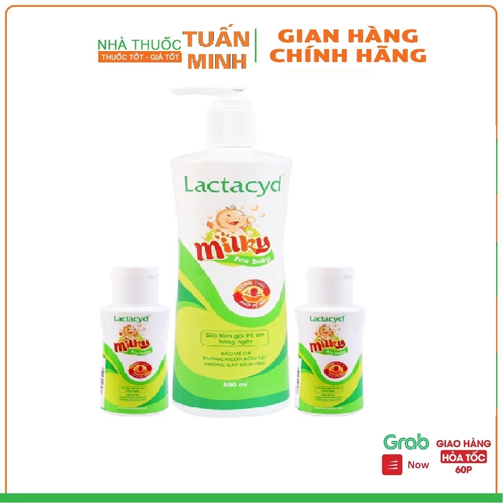 Sữa tắm gội trẻ em Lactacyd Milky (Chai 500ml)