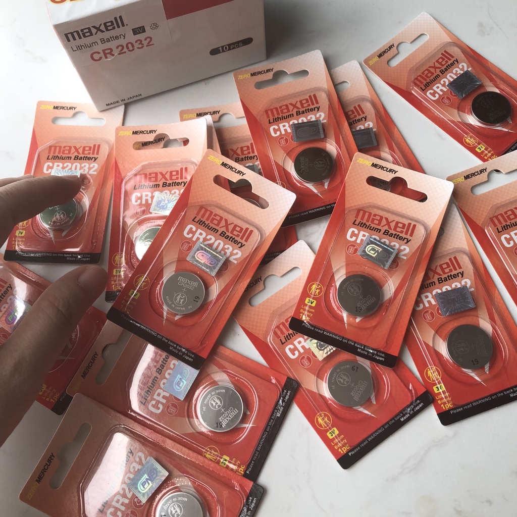 Hộp 10 Vỉ Tặng Thêm 5 Vỉ Pin CR2032 Maxell - Hàng Chính Hãng