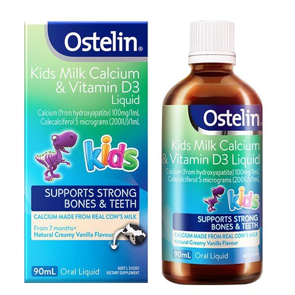 Bổ sung canxi Ostelin Kid Milk Calcium vitamin D3 liquid 90ml