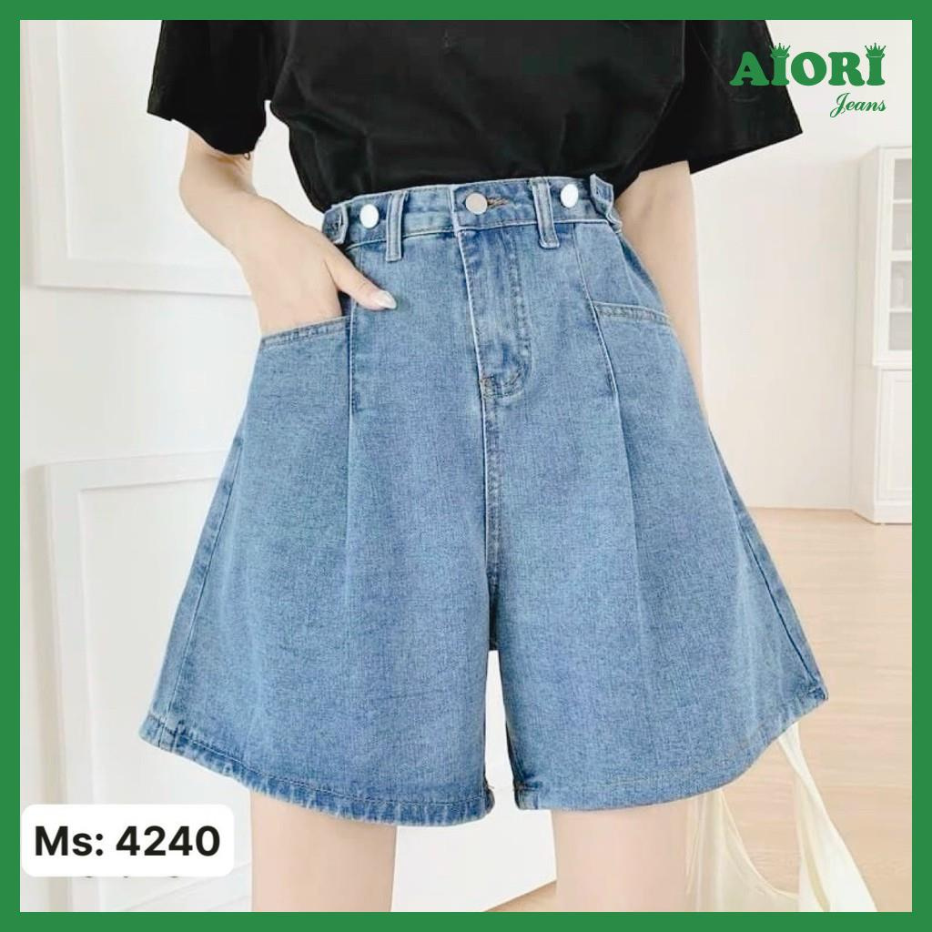 Quần Jean Ngố Lửng Nữ Lưng Cao Cạp Chỉnh Lai Cuốn - Quần Jeans Short Nữ Cao Cấp