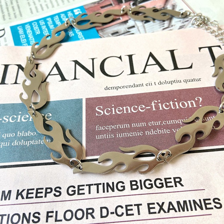 Vòng Cổ Hình Ngọn Lửa Cá Tính Phong Cách Hip-Hop Thời Trang