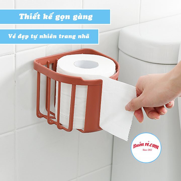 Giỏ đựng giấy vệ sinh dán tường tiện ích Việt Nhật, Khay kệ đựng đồ đa năng nhà tắm, nhà bếp (MS: 3380) -Buôn rẻ 01333