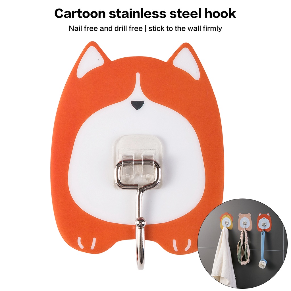 Móc Treo Đồ Shepherd Bằng PP Và Thép Không Gỉ Chống Thấm Nước Điều Chỉnh Được Không Cần Đục Lỗ Kiểu Hoạt Hình