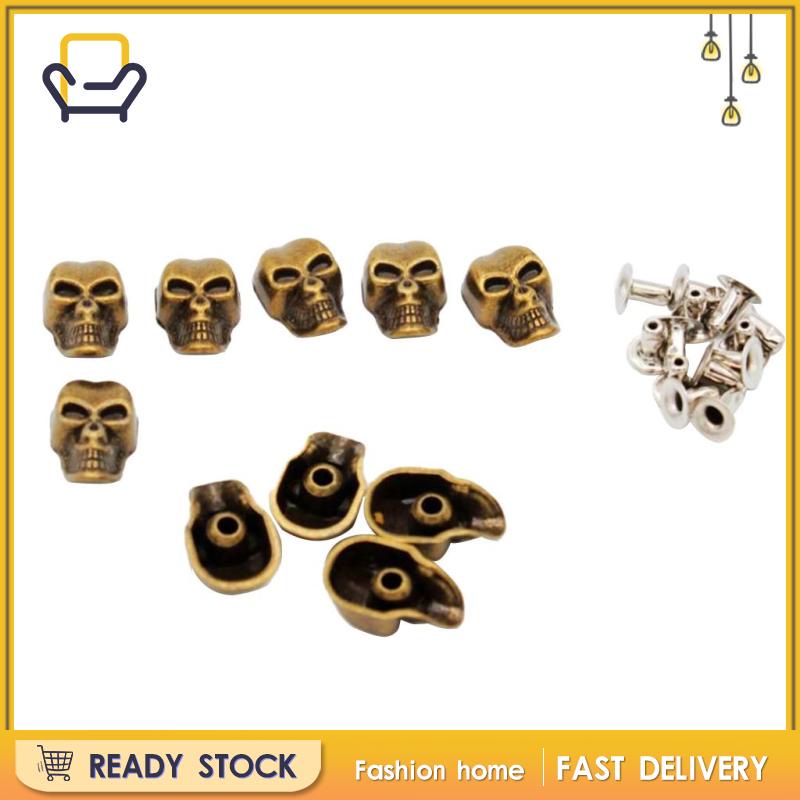 Set 10 Đinh Tán Kim Loại Hình Đầu Lâu Trang Trí Quần Áo / Túi Xách Happi2ness