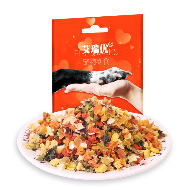 Rau củ sấy khô cho chó mèo - Rau củ trái cây khô trộn hạt cho chó mèo