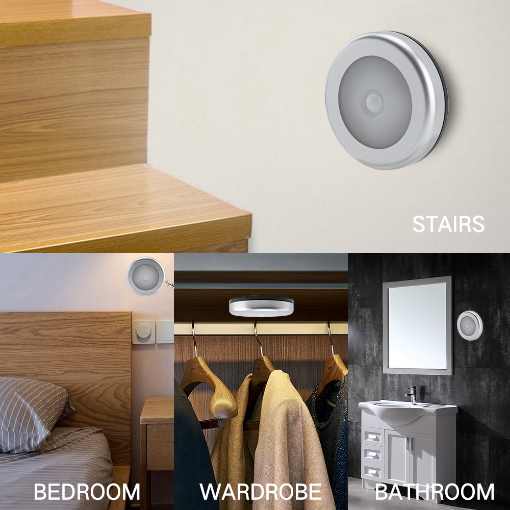 3 LED Push Touch Lamp Kitchen Cabinet Closet Night Wall Light