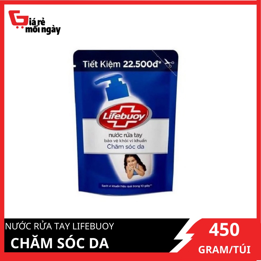 Nước rửa tay Lifebuoy Chăm sóc da (Xanh) Túi 450g