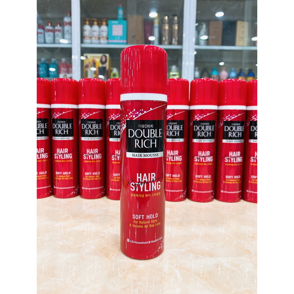 Mousse xịt giữ nếp tóc Double Rich 150ml