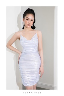 Váy 2d cổ đổ nhũ bóng