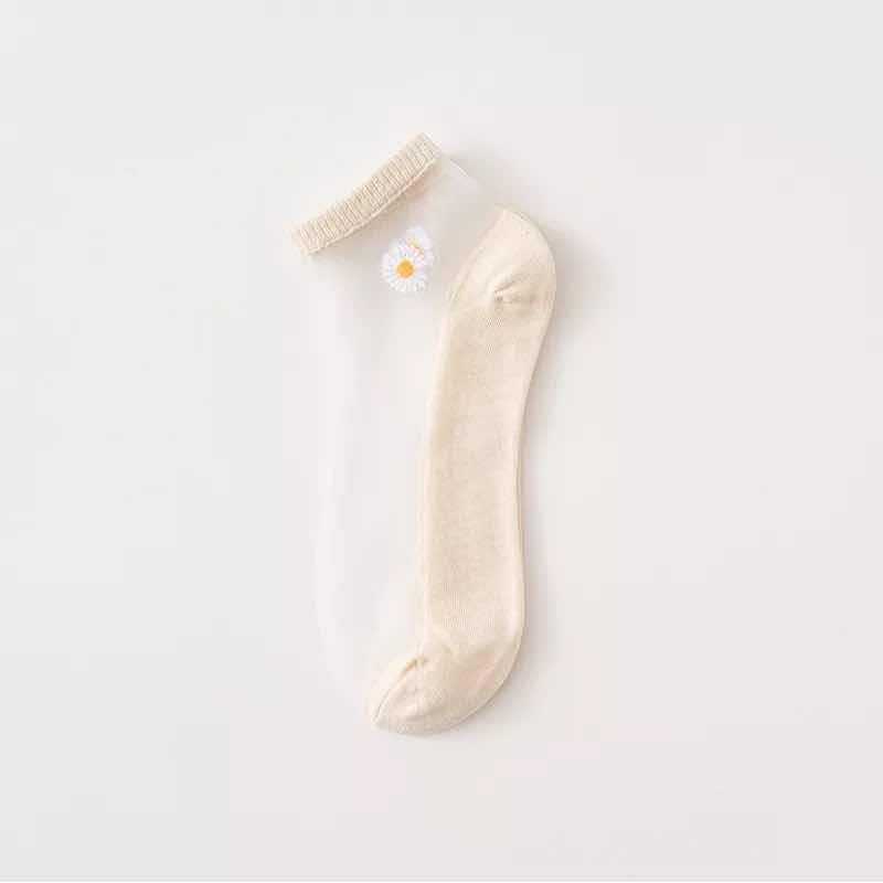 Vớ Mỏng Miệng Nông Thoáng Khí Khử Mùi In Họa Tiết Hoa Cúc Thời Trang Mùa Hè Cho Nữ