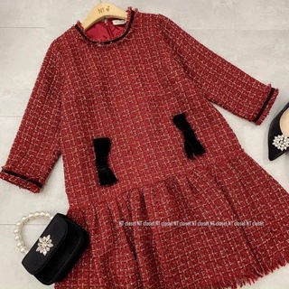 Vải dạ Tweed đỏ