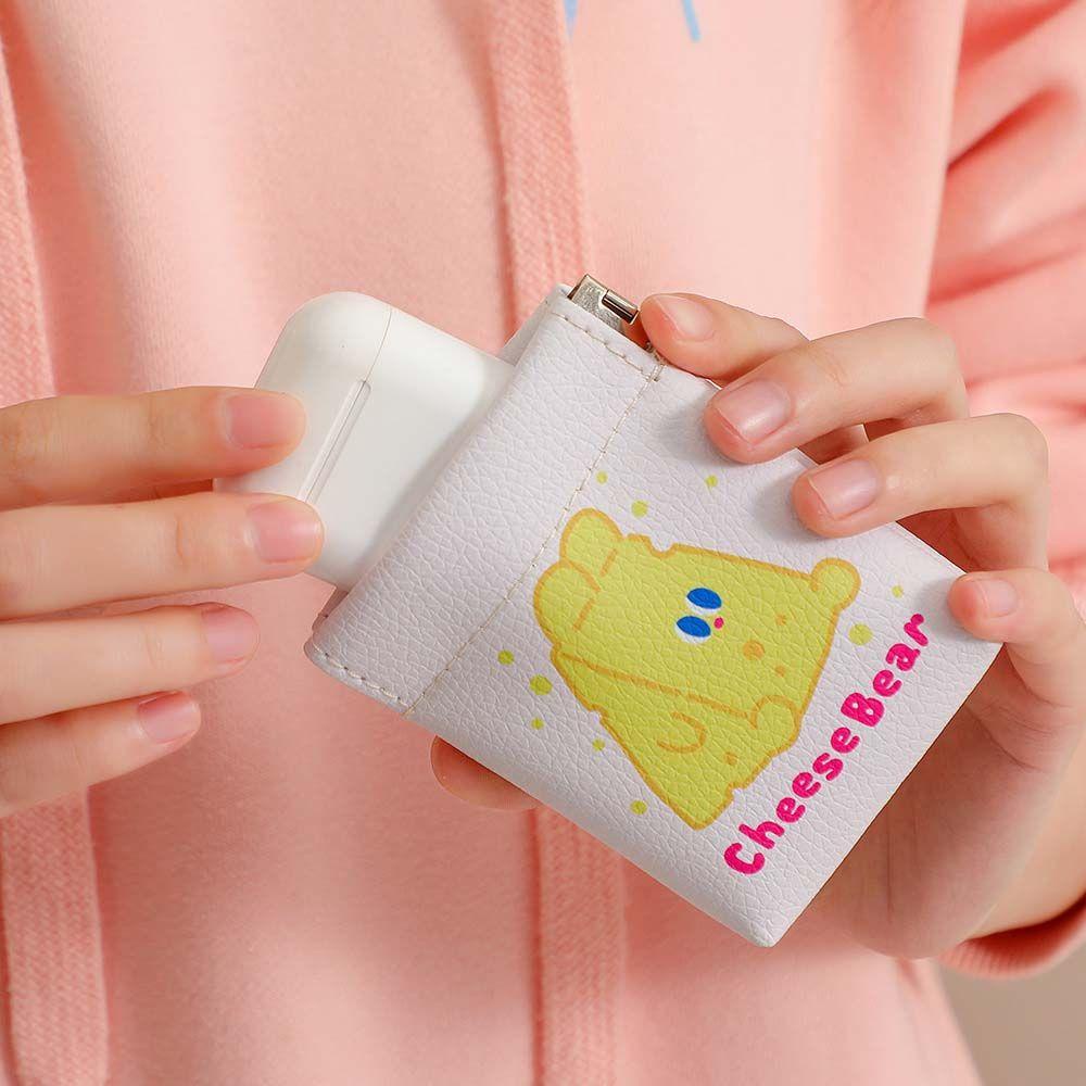 SOMEDAYZL Túi Đựng Tiền Xu Son Môi Mini Bằng Da PU In Họa Tiết Hoạt Hình Nhiều Màu Sắc