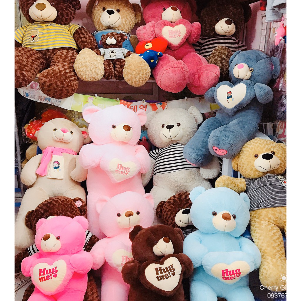 Gấu Bông Teddy Ôm Tim Khổng Lồ 1m5 Ảnh Shop Chụp